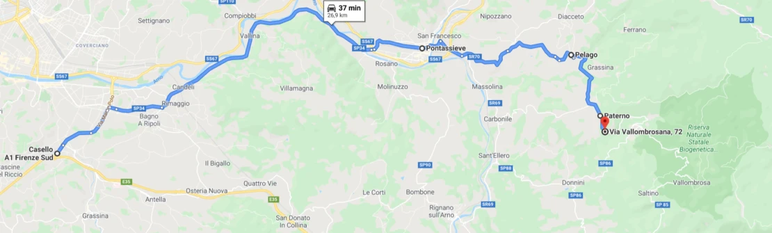 Come arrivare alla locazione turistica Bel Panorama da Firenze Sud