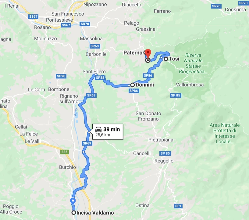 Come arrivare alla locazione turistica Bel Panorama da Incisa Reggello