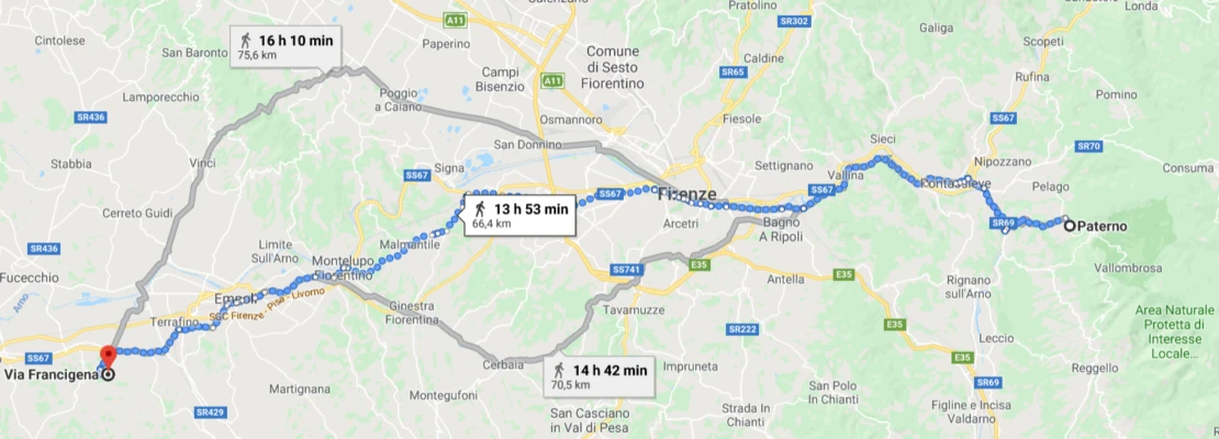 Il cammino della via Francigena